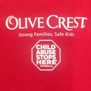 E278 (173) Olive Crest Child's t-shirt STOP CHILD ABUSE YS or YM